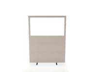 Impulse Plus Clear Half Vision 1650/1200 Floor Free Standing Screen Light Grey Fabric Light Grey Edges