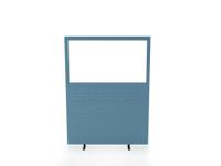 Impulse Plus Clear Half Vision 1650/1200 Floor Free Standing Screen Sky Blue Fabric Light Grey Edges