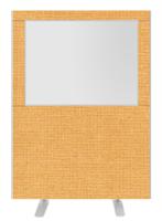 Impulse Plus Clear Half Vision 1500/1200 Floor Free Standing Screen Beige Fabric Light Grey Edges