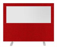Impulse Plus Clear Half Vision 1200/1600 Floor Free Standing Screen Burgundy Fabric Light Grey Edges