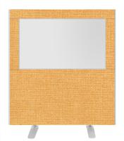 Impulse Plus Clear Half Vision 1200/1200 Floor Free Standing Screen Beige Fabric Light Grey Edges