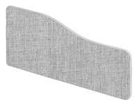 Impulse Plus Wave 400/600 Desktop Screen Rounded Corners Light Grey Fabric Light Grey Edges