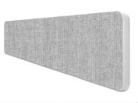Impulse Plus Oblong 300/1500 Desktop Screen Rounded Corners Light Grey Fabric Light Grey Edges