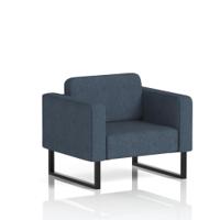Brixworth Armchair With Black Legs In Rivet Fabric - Crucible