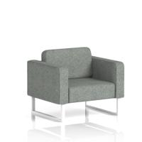 Brixworth Armchair With White Legs In Rivet Fabric - Prime