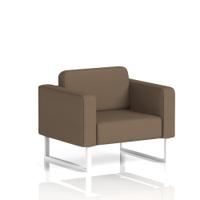 Brixworth Armchair With White Legs In Sumi Fabric - Osaka