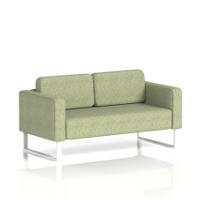 Brixworth Sofa 2 Seater With White Legs In Rivet Fabric - Burnish