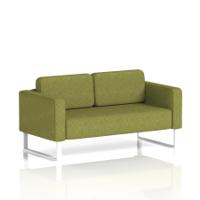 Brixworth Sofa 2 Seater With White Legs In Rivet Fabric - Olive