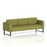Brixworth Sofa 3 Seater With Black Legs In Rivet Fabric - Olive