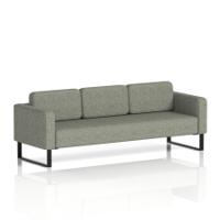 Brixworth Sofa 3 Seater With Black Legs In Rivet Fabric - Vitreous