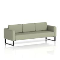 Brixworth Sofa 3 Seater With Black Legs In Main Line Flax Fabric - Newbury