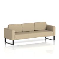 Brixworth Sofa 3 Seater With Black Legs In Main Line Flax Fabric - Upminster