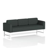 Brixworth Sofa 3 Seater With White Legs In Rivet Fabric - Charcoal