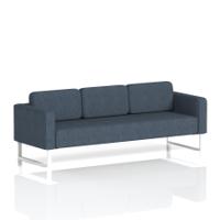 Brixworth Sofa 3 Seater With White Legs In Rivet Fabric - Crucible