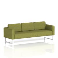 Brixworth Sofa 3 Seater With White Legs In Rivet Fabric - Olive