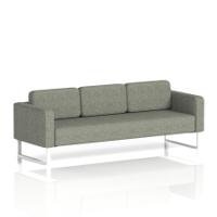 Brixworth Sofa 3 Seater With White Legs In Rivet Fabric - Vitreous