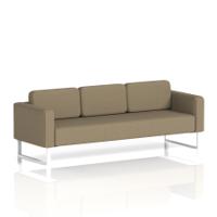 Brixworth Sofa 3 Seater With White Legs In Main Line Flax Fabric - Bank