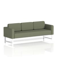 Brixworth Sofa 3 Seater With White Legs In Main Line Flax Fabric - Monument