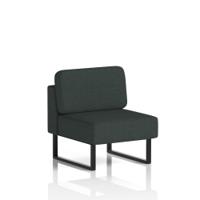 Brixworth Modular Seating Central Unit With Black Legs In Rivet Fabric - Charcoal