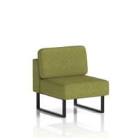 Brixworth Modular Seating Central Unit With Black Legs In Rivet Fabric - Olive