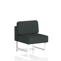 Brixworth Modular Seating Central Unit With White Legs In Rivet Fabric - Charcoal