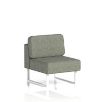 Brixworth Modular Seating Central Unit With White Legs In Rivet Fabric - Vitreous