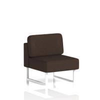 Brixworth Modular Seating Central Unit With White Legs In Synergy Fabric - Wed