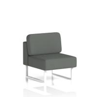 Brixworth Modular Seating Central Unit With White Legs In Sumi Fabric - Kobe