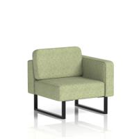 Brixworth Modular Seating Left Unit With Black Legs In Rivet Fabric - Burnish