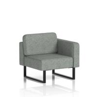Brixworth Modular Seating Left Unit With Black Legs In Rivet Fabric - Prime