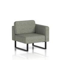 Brixworth Modular Seating Left Unit With Black Legs In Rivet Fabric - Vitreous