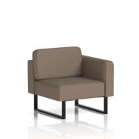 Brixworth Modular Seating Left Unit With Black Legs In X2 Fabric - Theory