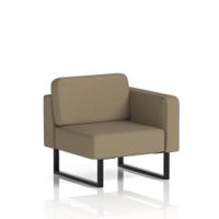 Brixworth Modular Seating Left Unit With Black Legs In Main Line Flax Fabric - Bank