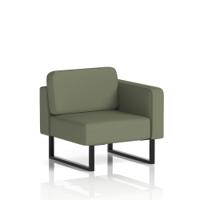Brixworth Modular Seating Left Unit With Black Legs In Main Line Flax Fabric - Monument