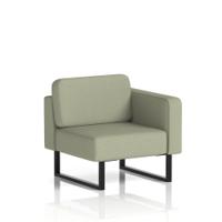 Brixworth Modular Seating Left Unit With Black Legs In Main Line Flax Fabric - Newbury