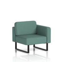 Brixworth Modular Seating Left Unit With Black Legs In Sumi Fabric - Handa