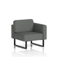 Brixworth Modular Seating Left Unit With Black Legs In Sumi Fabric - Kobe
