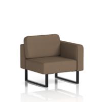 Brixworth Modular Seating Left Unit With Black Legs In Sumi Fabric - Osaka