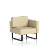 Brixworth Modular Seating Left Unit With Black Legs In Sumi Fabric - Zen