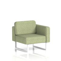 Brixworth Modular Seating Left Unit With White Legs In Rivet Fabric - Burnish