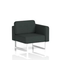 Brixworth Modular Seating Left Unit With White Legs In Rivet Fabric - Charcoal
