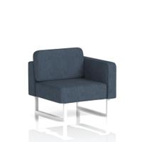 Brixworth Modular Seating Left Unit With White Legs In Rivet Fabric - Crucible