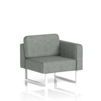 Brixworth Modular Seating Left Unit With White Legs In Rivet Fabric - Prime