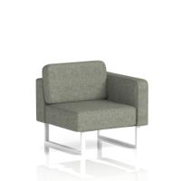 Brixworth Modular Seating Left Unit With White Legs In Rivet Fabric - Vitreous