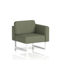 Brixworth Modular Seating Left Unit With White Legs In Main Line Flax Fabric - Monument