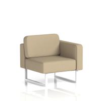 Brixworth Modular Seating Left Unit With White Legs In Main Line Flax Fabric - Upminster