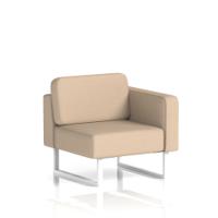 Brixworth Modular Seating Left Unit With White Legs In Synergy Fabric - Affix