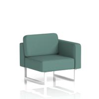 Brixworth Modular Seating Left Unit With White Legs In Sumi Fabric - Handa