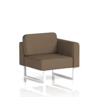 Brixworth Modular Seating Left Unit With White Legs In Sumi Fabric - Osaka