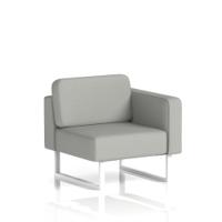 Brixworth Modular Seating Left Unit With White Legs In Sumi Fabric - Tokyo